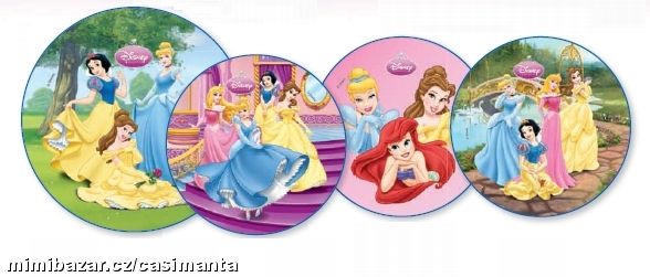 Jedlý terč na dort - obrázky princezen