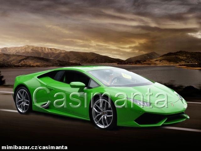 Dortová oplatka Lamborghini zelené - obdélník 280
