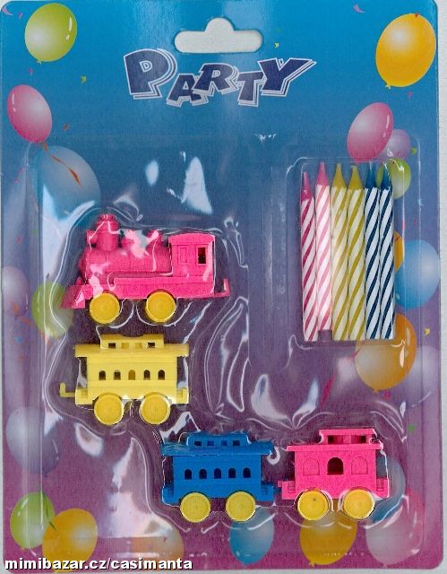 Party sada dortových svíček - Mašinky