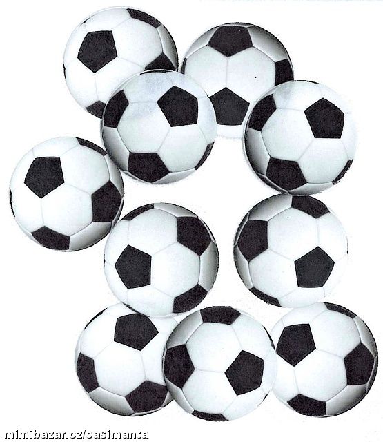 Jedlý papír fotbalové míče - 10 ks o průměru 38 mm