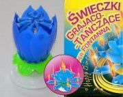 Svíčka Zpívající lotosový květ - modrá